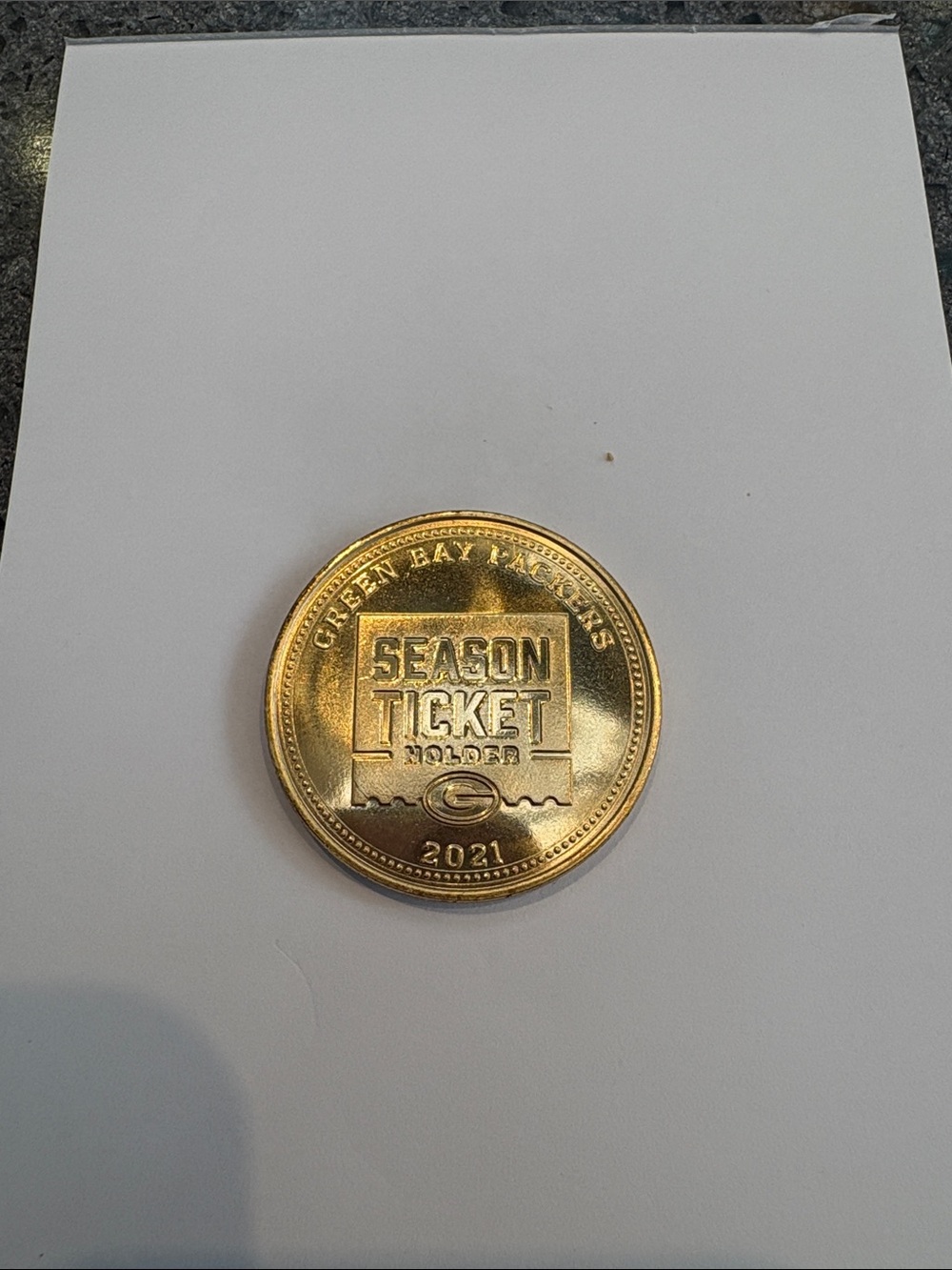 Green Bay Packers 2021 Season Ticket Holder Commemorative Coin  Gold Tone